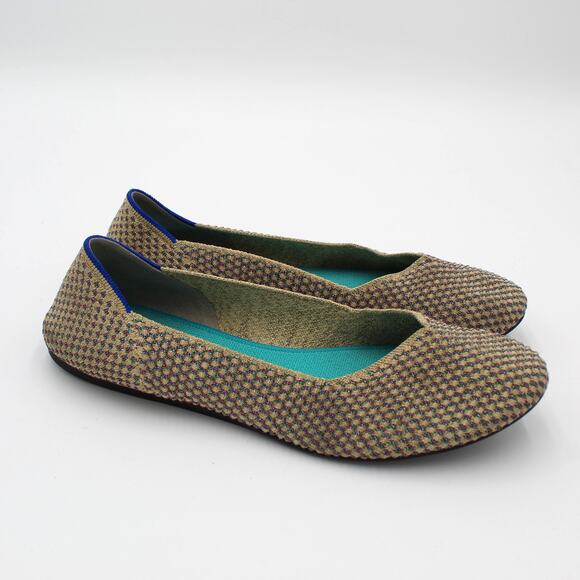 Rothys The Flat Womens 12 Gold Metallic Knit Limited Edition Slip On Comfort - Picture 1 of 8